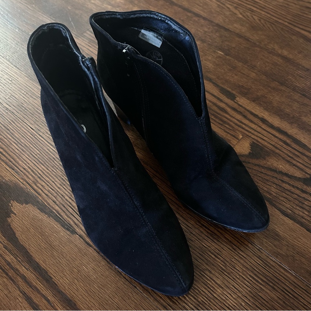 Ara Black Suede Ankle Boots